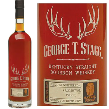 George T. Stagg Kentucky Straight Bourbon extremely hearty whiskey ages in new charred oak barrels for no less than 15 years. Buy whiskey online